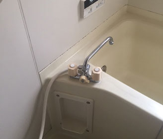北葛城郡広陵町のお風呂(浴室)の開閉バルブを交換して水漏れ修理が終わった様子