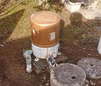 和歌山県和歌山市の井戸ポンプが故障した様子