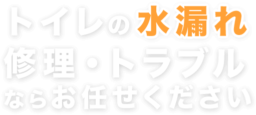 トイレの水漏れ修理・トラブルならお任せください