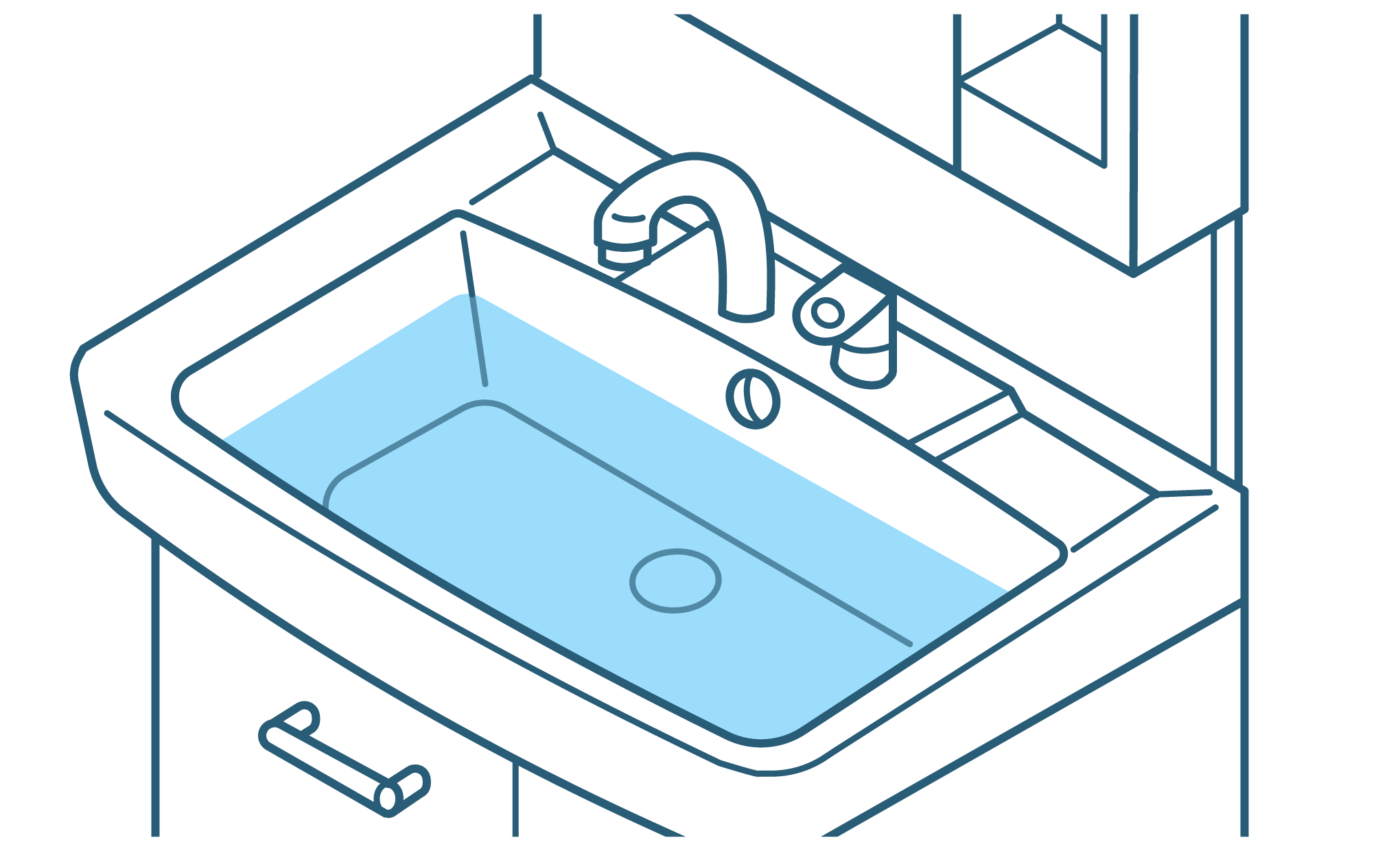 洗面台の水が流れない