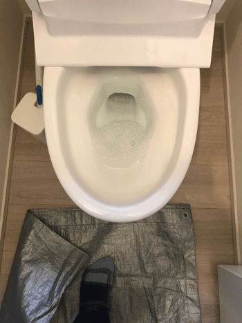和泉市のトイレつまりの様子