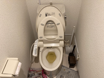 大阪市生野区のトイレつまりの様子