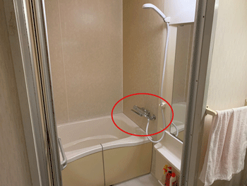 大阪市浪速区の浴室蛇口水漏れ作業後の様子