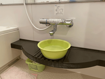 和泉市の浴室蛇口水漏れの作業後の様子