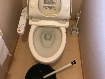 阪南市のトイレつまりの様子