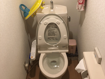 長岡京市のトイレつまりの様子