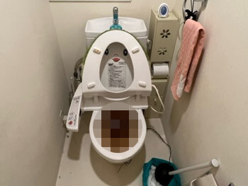 生駒市のトイレ詰まりの様子
